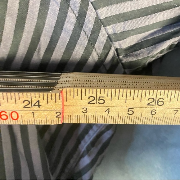 Luchiano Visconti Button Down Men’s 2XL Black & Grey Striped Long Sleeved Shirt - Picture 10 of 11